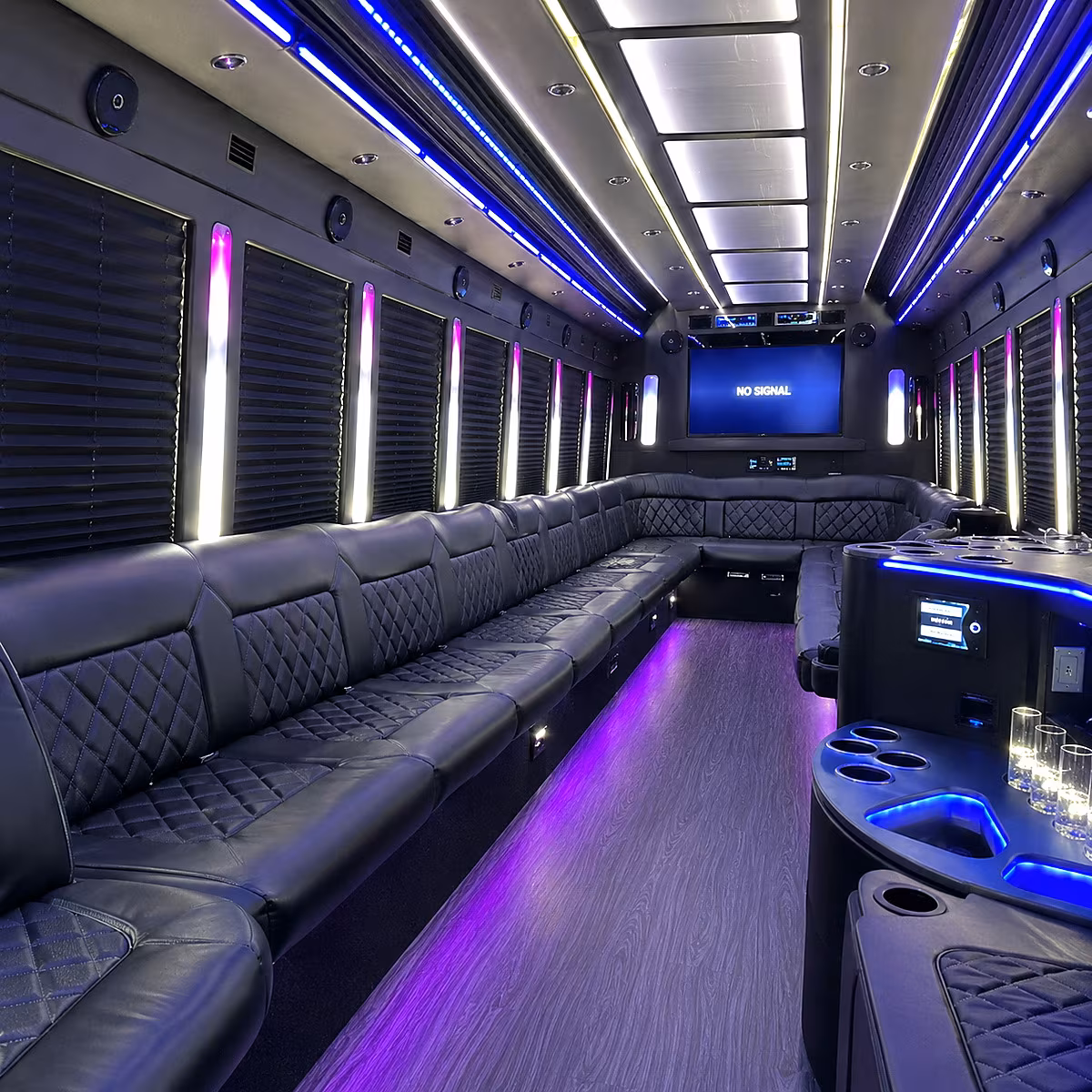 yonkers 30 passenger party bus inside