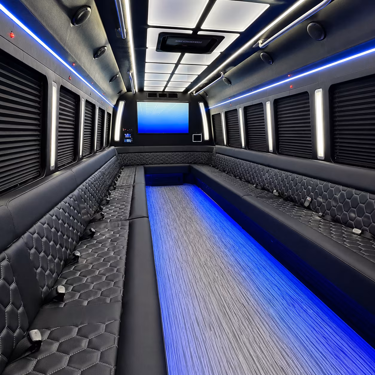 yonkers 50 passenger party bus inside